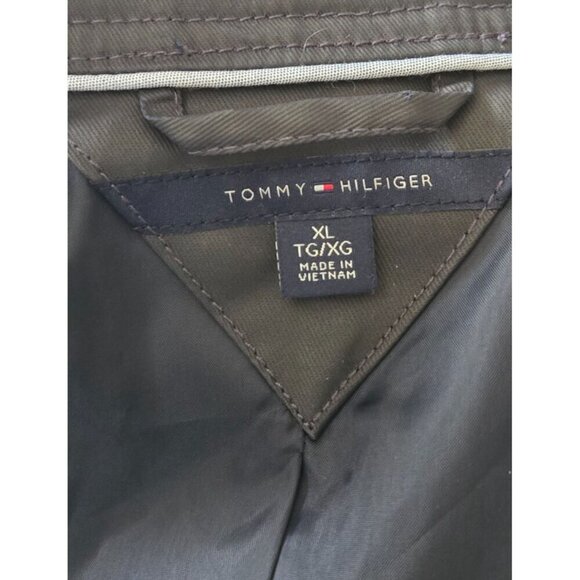 Tommy Hilfiger Women's Navy Blue Utility Zip Snap Coated Rain Jacket size XL - Picture 6 of 9